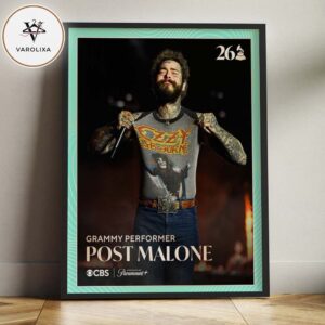 Post Malone Grammy Performer CBS Paramount Plus 26 Cover Home Decor Poster Canvas