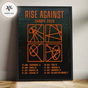 Rise Against Europe Tour 2026 Orange Symbol Concert Dates Home Decor Poster Canvas