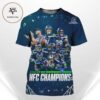 Seattle Seahawks 2025 NFC Champions Team Roster Collage Championship All Over Print Shirt