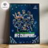Seattle Seahawks NFC Champions 2025 Team Collage Seattle Skyline Championship Design Home Decor Poster Canvas