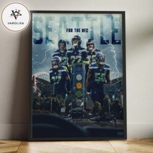 Seattle Seahawks 2025 NFC Champions Team Roster Collage Championship Poster Design Home Decor Poster Canvas
