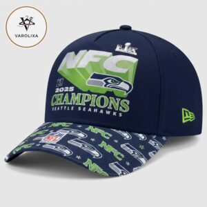 Seattle Seahawks Quick Pass 2025 NFC Champions Classic Cap Hat Snapback