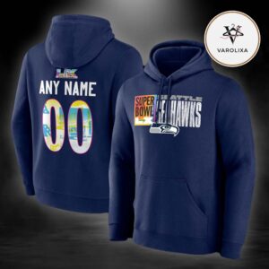 Seattle Seahawks Super Bowl LX Big & Tall Custom Name & Number Two Sides Unisex Hoodie