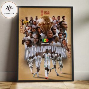 Senegal Champions Poster Africa Cup Of Nations Morocco 2025 Lions Of Teranga Championship Artwork Home Decor Poster Canvas