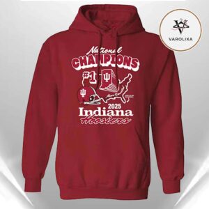 Something Inked Indiana Hoosiers Mens Crimson 2025 College Football National Champions Vintage Hoodie