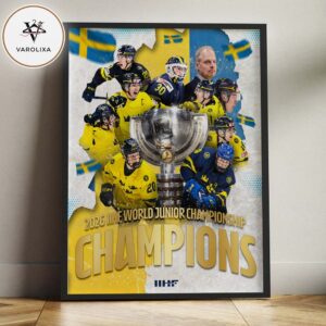Sweden 2026 IIHF World Junior Championship Champions Hockey Home Decor Poster Canvas