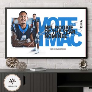 Tetairoa McMillan Carolina Panthers Rookie NFL Rookie Of The Year Nominee Vote Campaign Edition Home Decor Poster Canvas