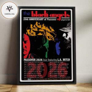 The Black Angels Passover 20th Anniversary Tour 2026 Featuring L.A. Witch Concert Home Decor Poster Canvas