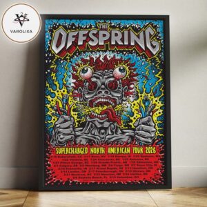 The Offspring Tour Dates Poster Supercharged North American Tour Across United States And Canada Winter 2026 Home Decor Poster Canvas