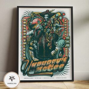 Umphrey’s McGee Concert Poster At Boulder Theatre In Boulder CO On January 15-16-17 2016 Winter Tour Skeleton Cowboy Artwork Home Decor Poster Canvas