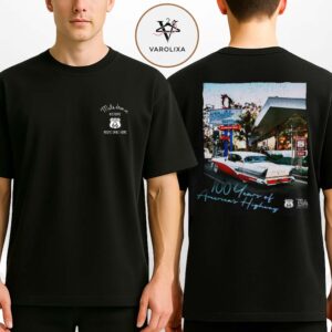 Vintage Route 66 Mel’s Drive-In Santa Monica 100 Year Anniversary Classic Americana Two Sides Unisex T-Shirt