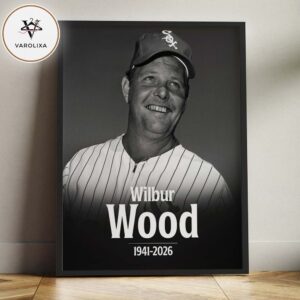 Wilbur Wood Memorial Poster Celebrating The Life Of Chicago White Sox Legend 1941–2026 Classic Black And White Tribute Home Decor Poster Canvas