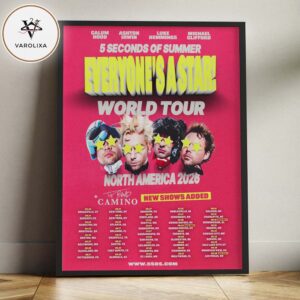 5 Seconds Of Summer Everyone’s A Star World Tour North America 2026 Home Decor Poster