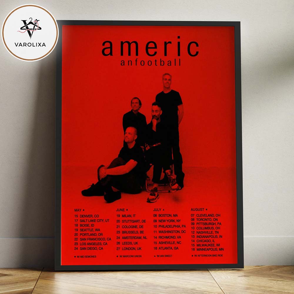 American Football 2026 Tour Full Tour Dates Home Decor Poster Canvas American Football 2026 Tour Full Tour Dates Home Decor Poster Canvas