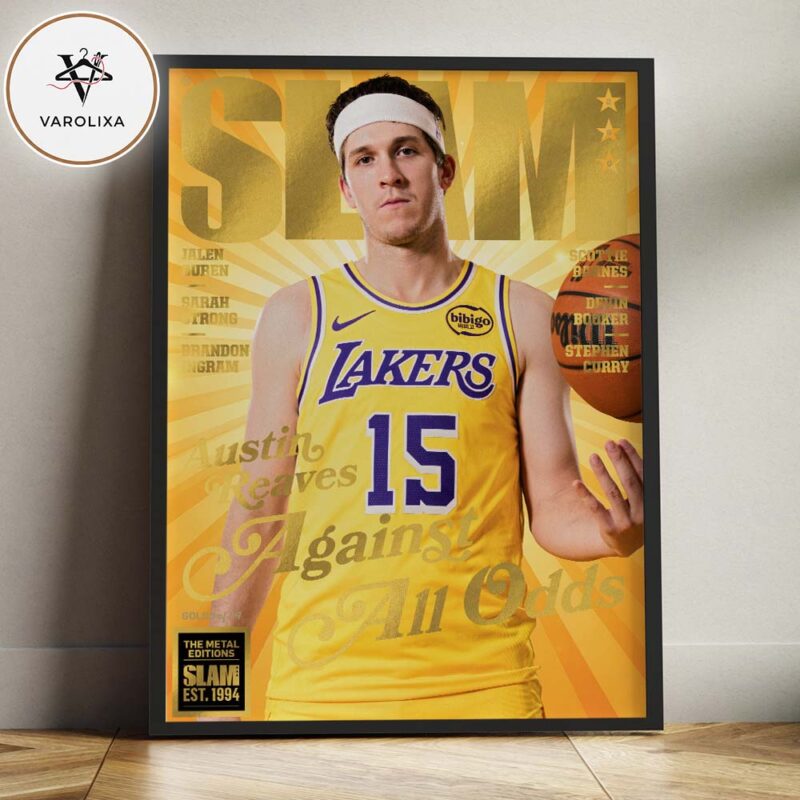 Austin Reaves Los Angeles Lakers Against All Odds SLAM 260 Gold Metal Edition Basketball Gold Cover Home Decor Poster Canvas