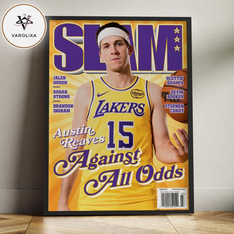 Austin Reaves Los Angeles Lakers Against All Odds SLAM 260 Gold Metal Edition Basketball Home Decor Poster Canvas