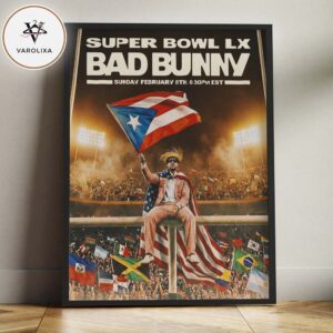 Bad Bunny Super Bowl LX Together We Are America Poster At NFL Halftime Show At Levi’s Stadium In Santa Clara California On February 8 2026 Home Decor Poster Canvas