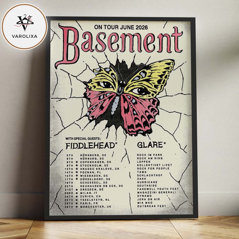 Basement Live Concert Poster At Multiple Venues In Europe On June 2026 Tour Butterfly Artwork Home Decor Poster Canvas Basement Live Concert Poster At Multiple Venues In Europe On June 2026 Tour Butterfly Artwork Home Decor Poster Canvas