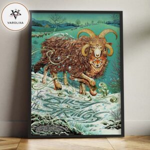 Billy Strings Poster Print At ExploreAsheville.com Arena In Asheville NC On February 10 11 13 14 2026 Ram Wolf Winter Landscape Artwork Home Decor Poster Canvas