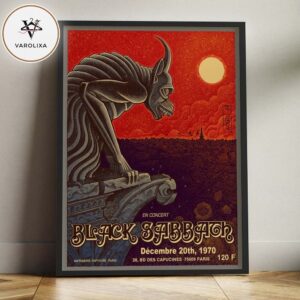 Black Sabbath Concert Poster At BD Des Capucines In Paris France On December 20 1970 European Tour Home Decor Poster Canvas