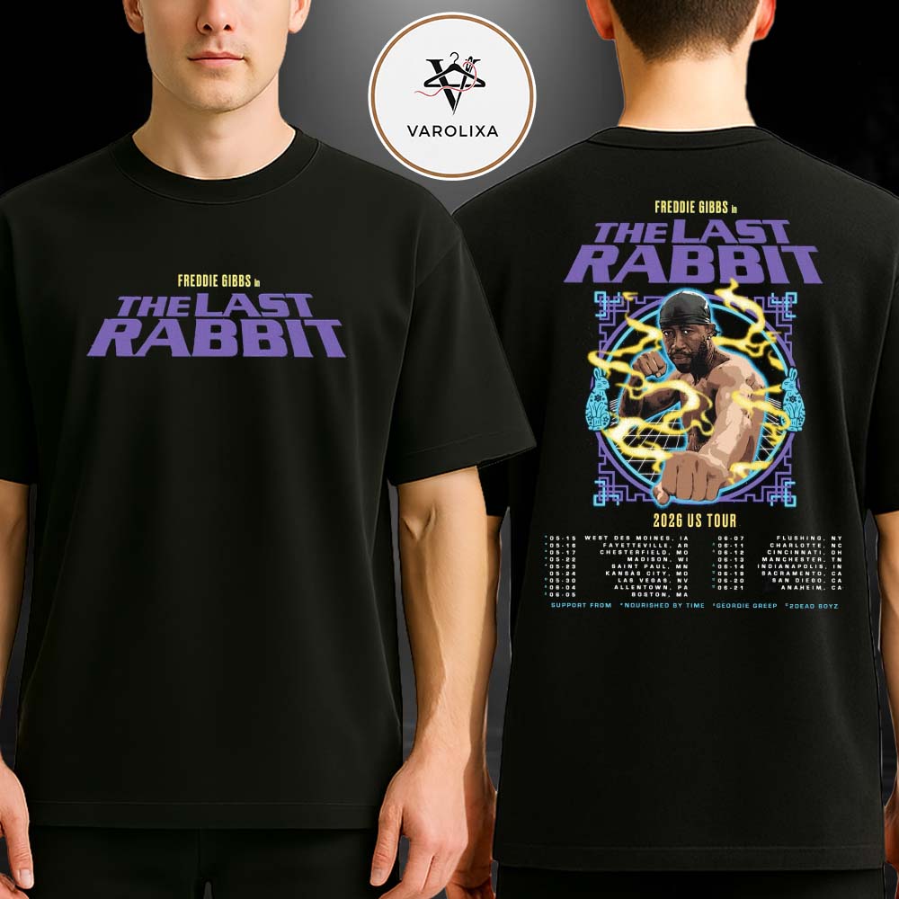 Freddie Gibbs The Last Rabbit US Tour 2026 Full Tour Dates Two Sides Unisex T-Shirt Freddie Gibbs The Last Rabbit US Tour 2026 Full Tour Dates Two Sides Unisex T-Shirt