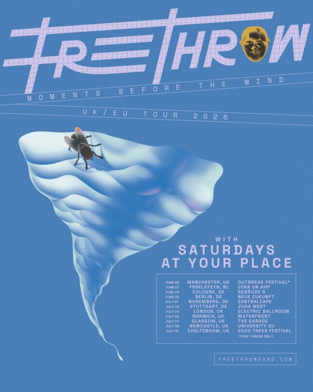 Free Throw Live Concert Poster At UK And Europe Venues In United Kingdom And Europe On 2026