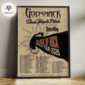 Godsmack The Rise Of Rock World Tour 2026 With Stone Temple Pilots And Dorothy Full Tour Dates Home Decor Poster Canvas