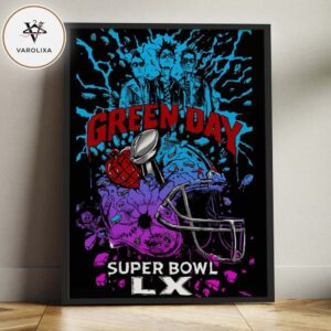Green Day Super Bowl LX Artwork Poster At NFL Halftime Show At Levi’s Stadium In Santa Clara California On February 8 2026 Home Decor Poster Canvas