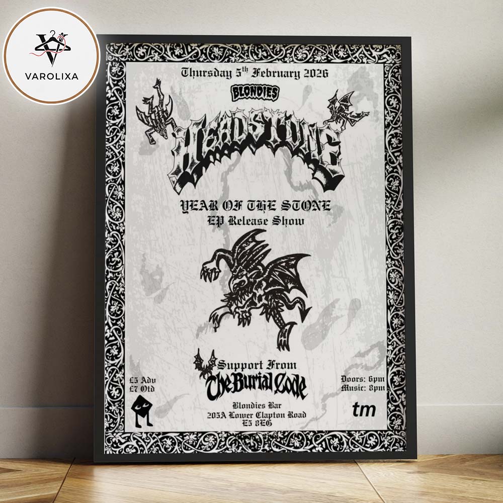 Headstone Year Of The Stone EP Release Show 2026 Home Decor Poster Canvas Headstone Year Of The Stone EP Release Show 2026 Home Decor Poster Canvas