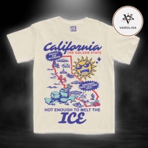 Hot Enough to Melt the ICE California The Golden State Activist Graphic 2026 Unisex T-Shirt