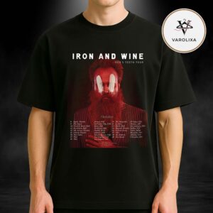 Iron And Wine Live Concert Poster At Ogden Theatre In Denver CO On October 8 2026 Hen’s Teeth Tour Feather Mask Artwork Unisex T-Shirt