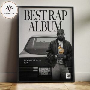 Kendrick Lamar Wins Best Rap Album GNX Grammy Awards 2026 Home Decor Poster Canvas