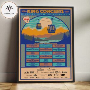 King Concerts Concert Series Poster At Snow King Mountain In Jackson Hole Wyoming On June 8 2026 2026 King Concerts Artwork Home Decor Poster Canvas