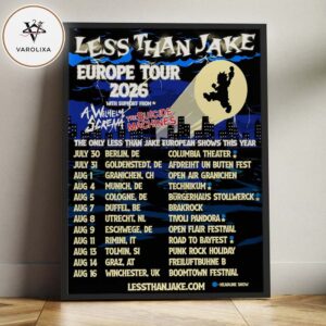 Less Than Jake Concert Poster At Multiple Venues In Europe On July 2026 Europe Tour Home Decor Poster Canvas