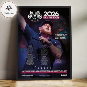 Luke Combs UK UK IRE Tour 2026 Full Dates Concert Home Decor Poster Canvas