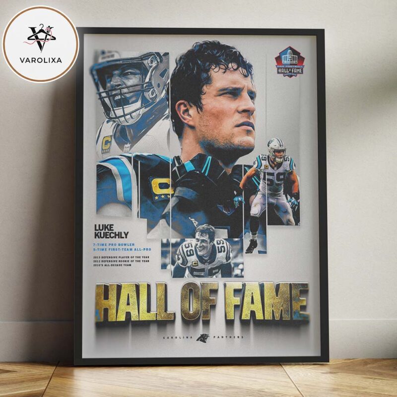 Luke Kuechly Carolina Panthers NFL Hall of Fame Legacy Defensive Icon Home Decor Poster Canvas