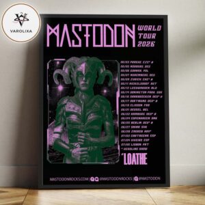 Mastodon World Tour 2026 Live Concert Poster At European Venues With Loathe Sci-Fi Artwork Home Decor Poster Canvas