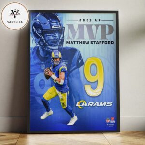 Matthew Stafford Los Angeles Rams NFL 2025 MVP Collage Artwork Sports Home Decor Poster Canvas
