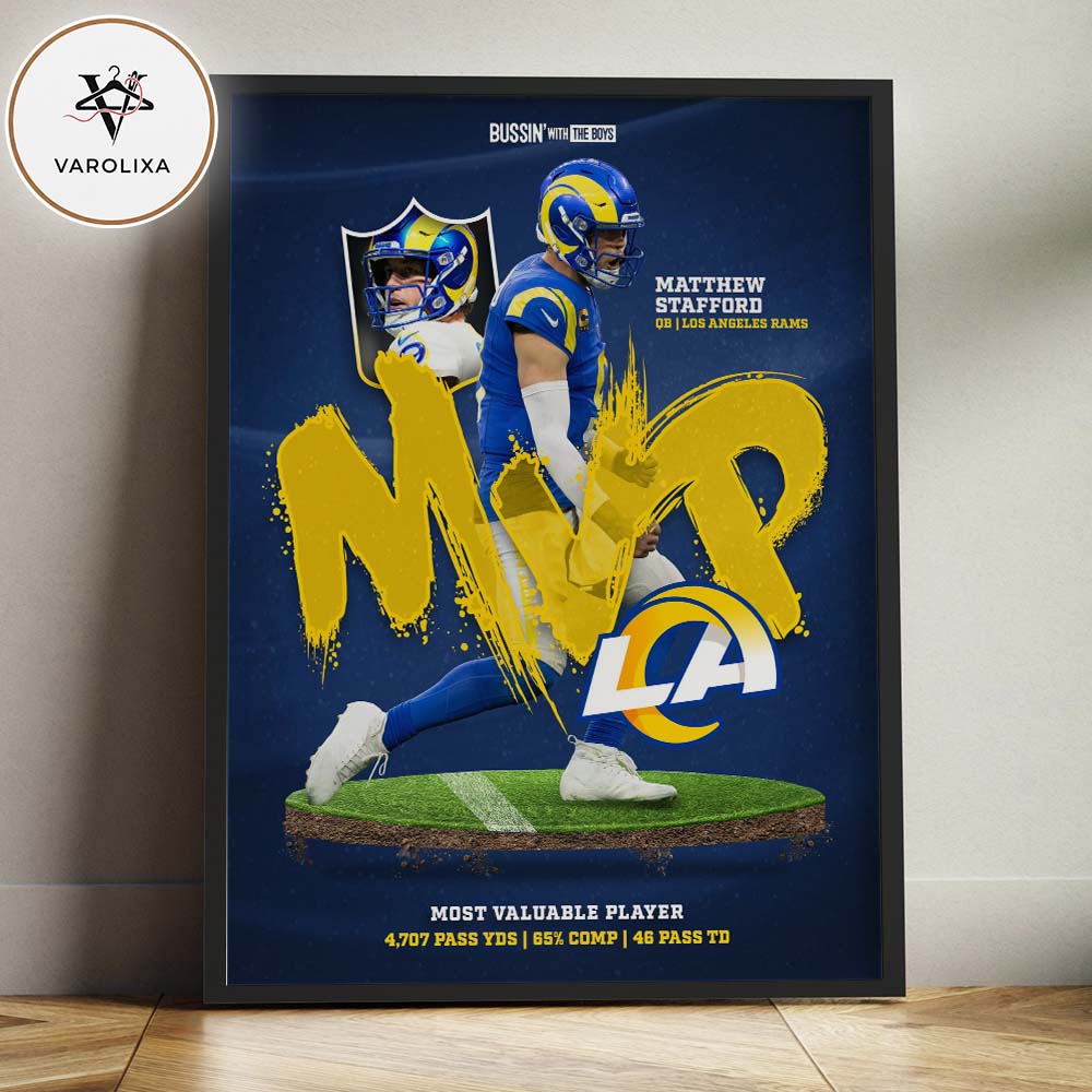 Matthew Stafford Los Angeles Rams NFL 2025 MVP Season Action Sports Home Decor Poster Canvas Matthew Stafford Los Angeles Rams NFL 2025 MVP Season Action Sports Home Decor Poster Canvas