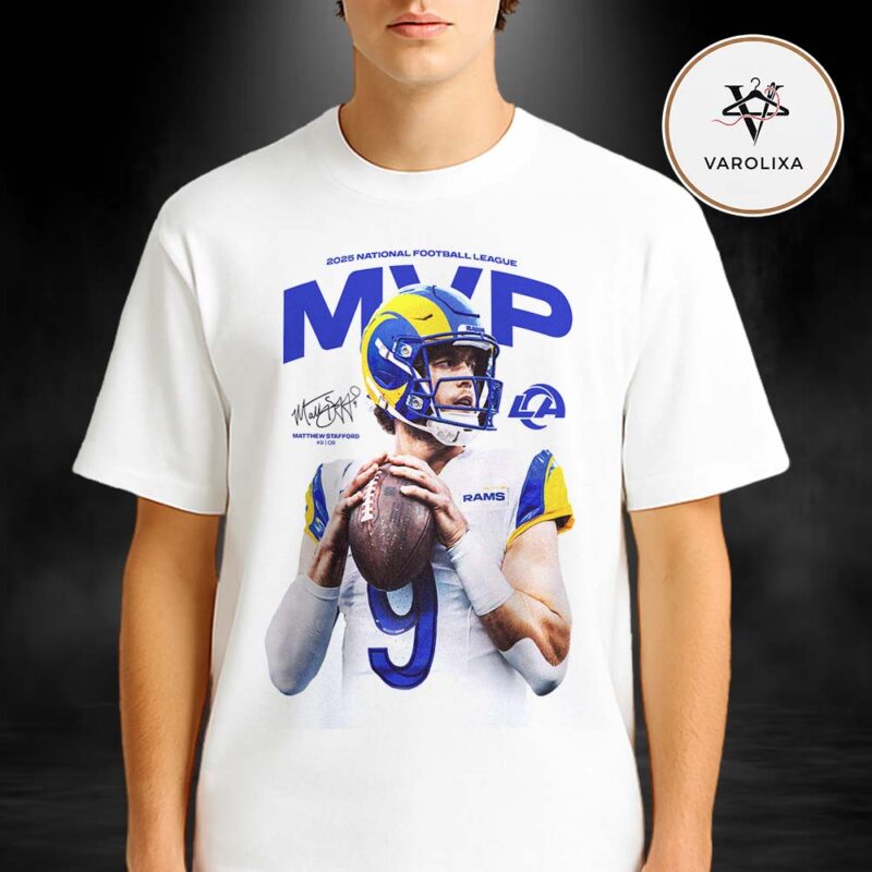 Matthew Stafford White Los Angeles Rams 2025 NFL MVP Unisex T Shirt