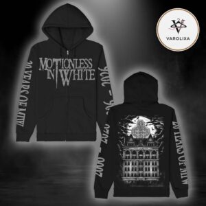 Motionless In White Official Throwback Logo Zip Up Hoodie 2026