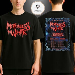 Motionless In White Sweat And Blood Tour 2024 Knocked Loose Fit For A King Static Dress Full Tour Dates Two Sides Unisex T-Shirt