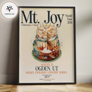 Mt. Joy Concert Poster At Ogden Twilight Concert Series In Ogden UT On August 25 2026 Celebration Cake Artwork Home Decor Poster Canvas