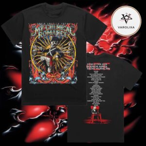 My Chemical Romance Baroque Skeleton Ring Artwork South America Tour 2026 At Buenos Aires Estadio Huracán On Feb 1 Two Sides Unisex T-Shirt