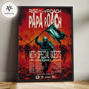 Papa Roach Poster Print At Multiple Venues In United Kingdom And Ireland On November 2026 Rise Of The Roach UK Ireland Tour Home Decor Poster Canvas