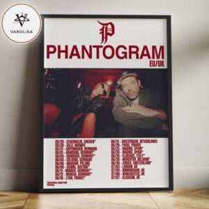 Phantogram Live Concert Poster At EU And UK Venues In Europe On June 2026 Tour Official Artwork Home Decor Poster Canvas