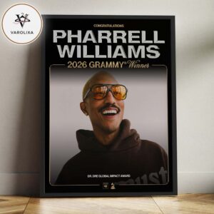 Pharrell Williams Congratulations 2026 Grammy Winner Award Home Decor Poster Canvas