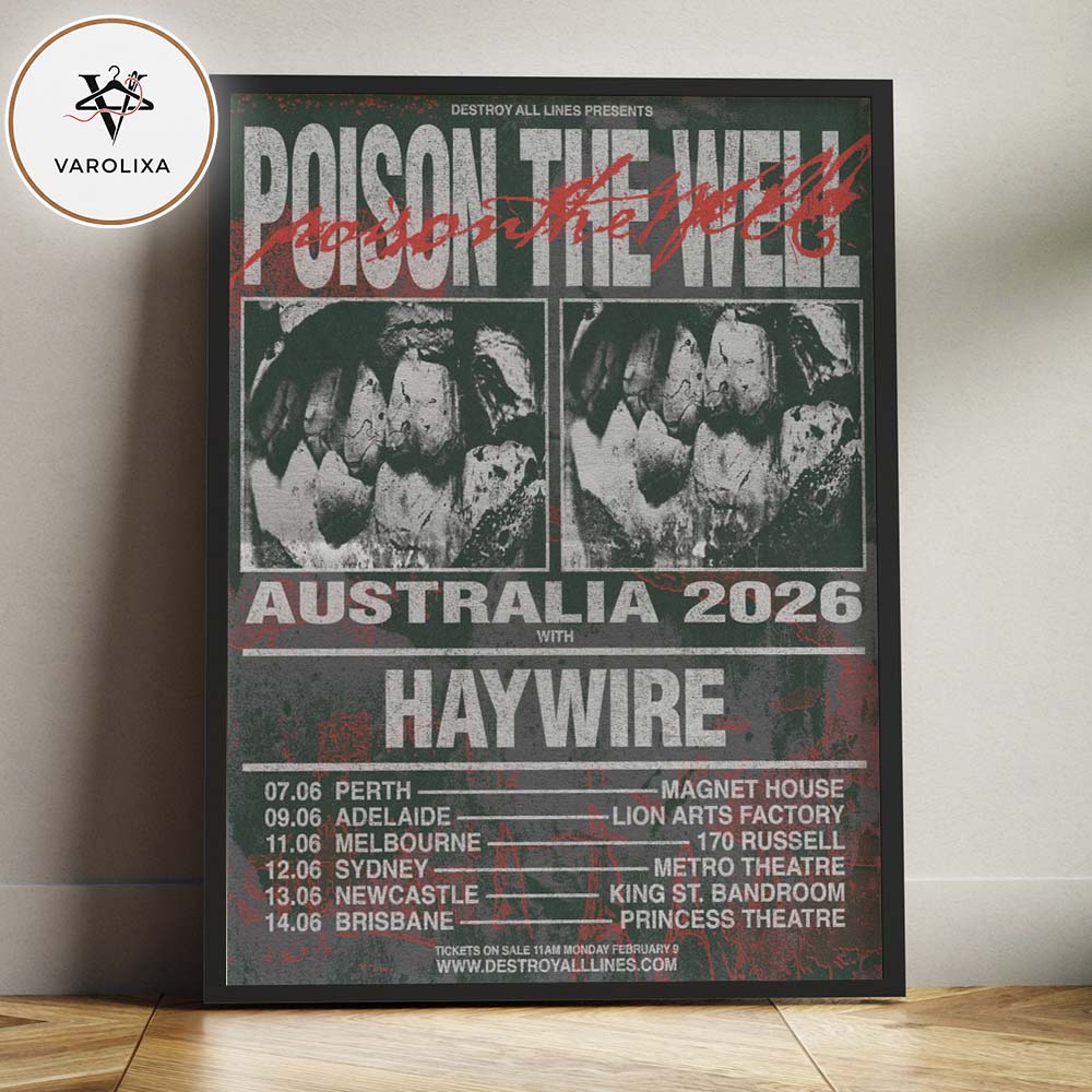 Poison The Well Live Concert Poster At Magnet House In Perth Australia On June 7 2026 Australia Tour Home Decor Poster Canvas Poison The Well Live Concert Poster At Magnet House In Perth Australia On June 7 2026 Australia Tour Home Decor Poster Canvas