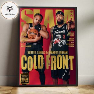 Scottie Barnes And Brandon Ingram Toronto Raptors And New Orleans Pelicans NBA 2026 Cold Front Gold Metal SLAM Magazine Cover Poster Canvas