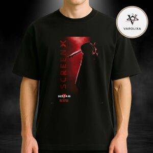 Scream 7 Movie Poster Print At Theaters In United States On February 27 2026 Ghostface Knife Red Shadow Artwork Unisex T-Shirt